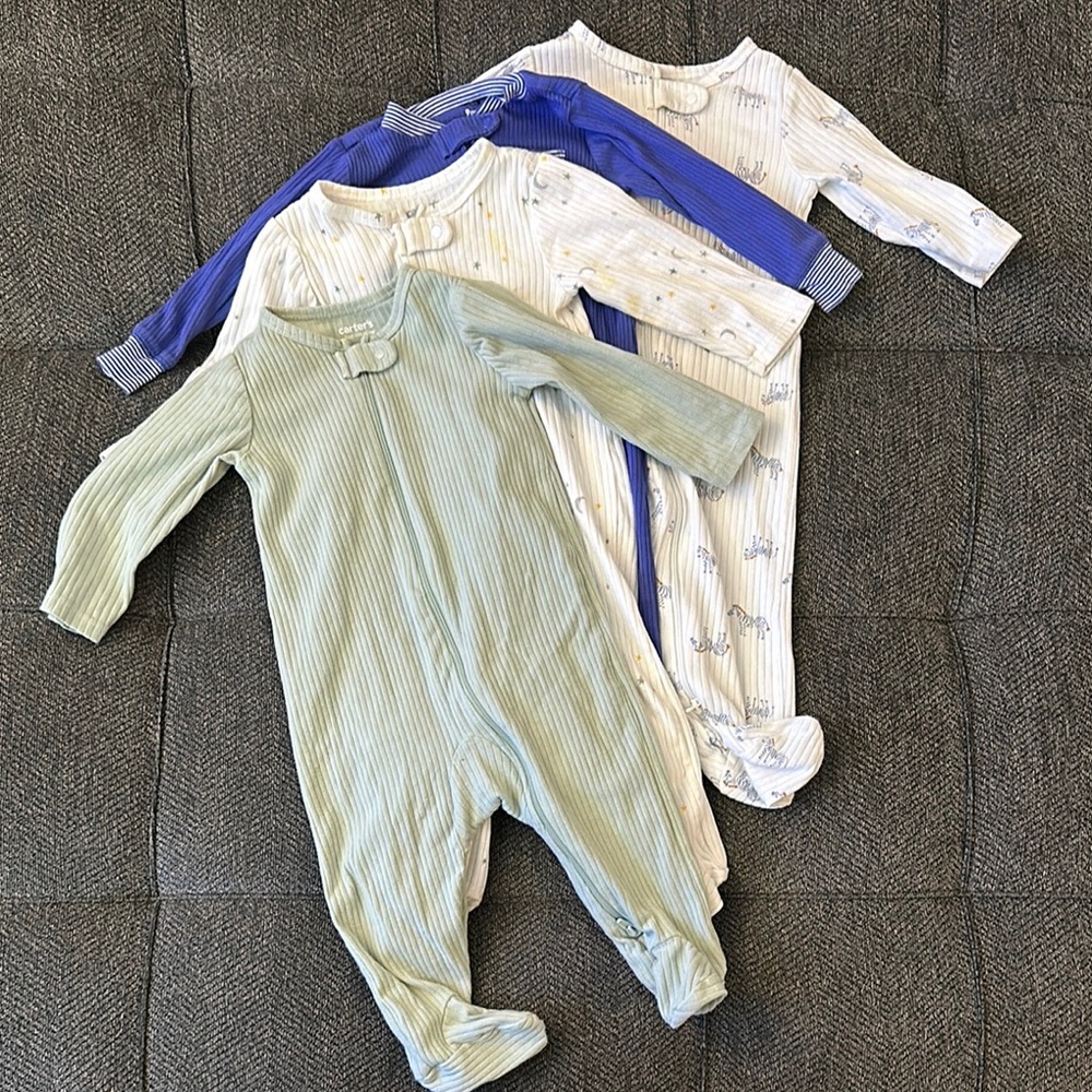 4 One Piece Footed Pajamas
